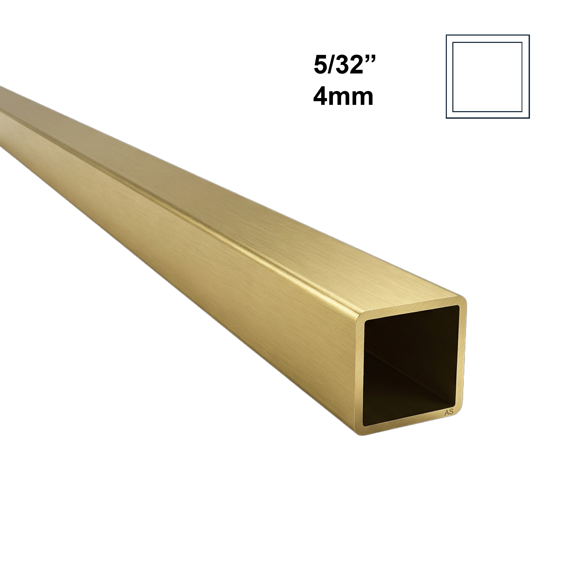 4mm Albion Alloys Square Brass Tubes