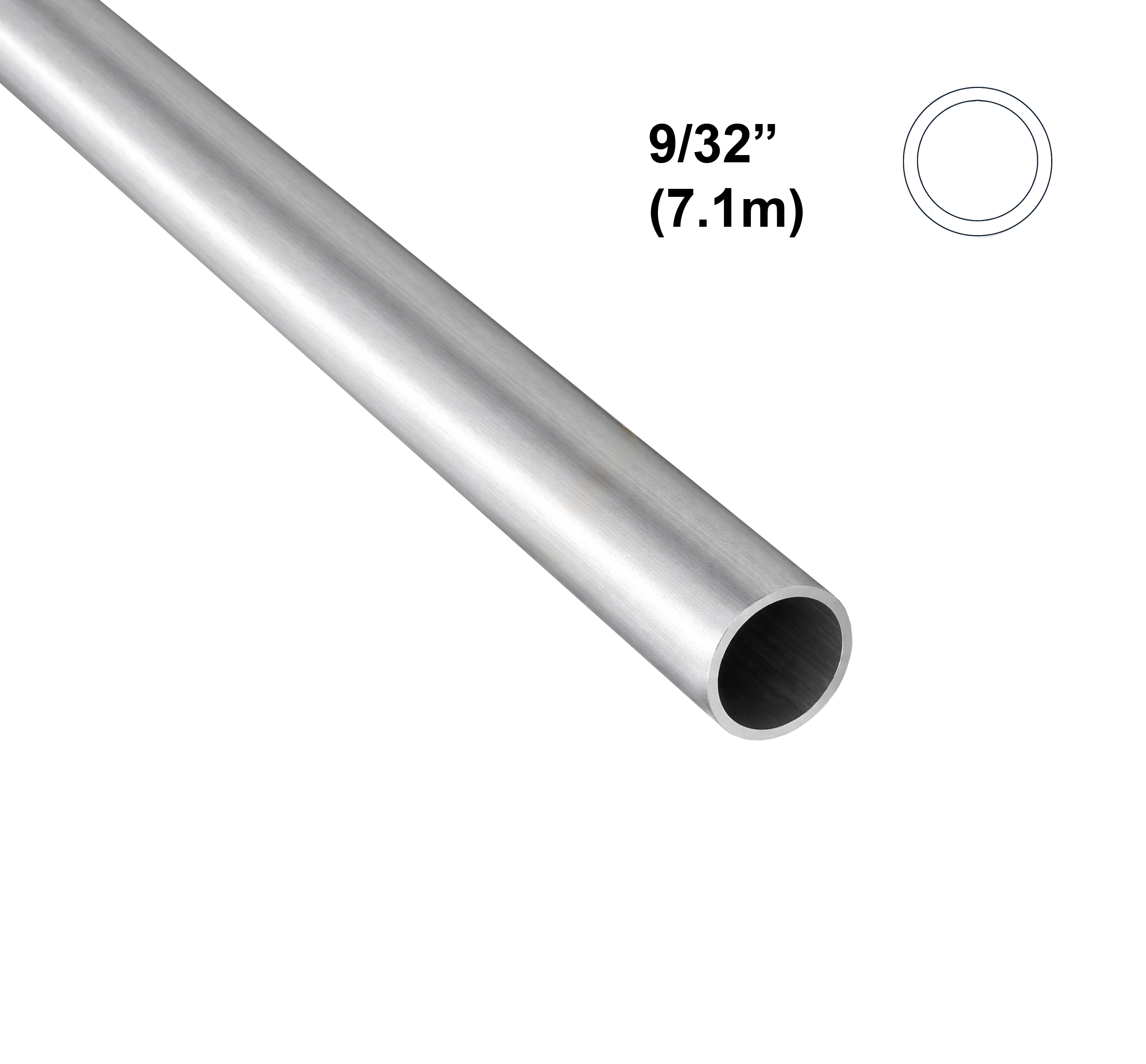 9/32" (7.1mm) Round Aluminium Tube