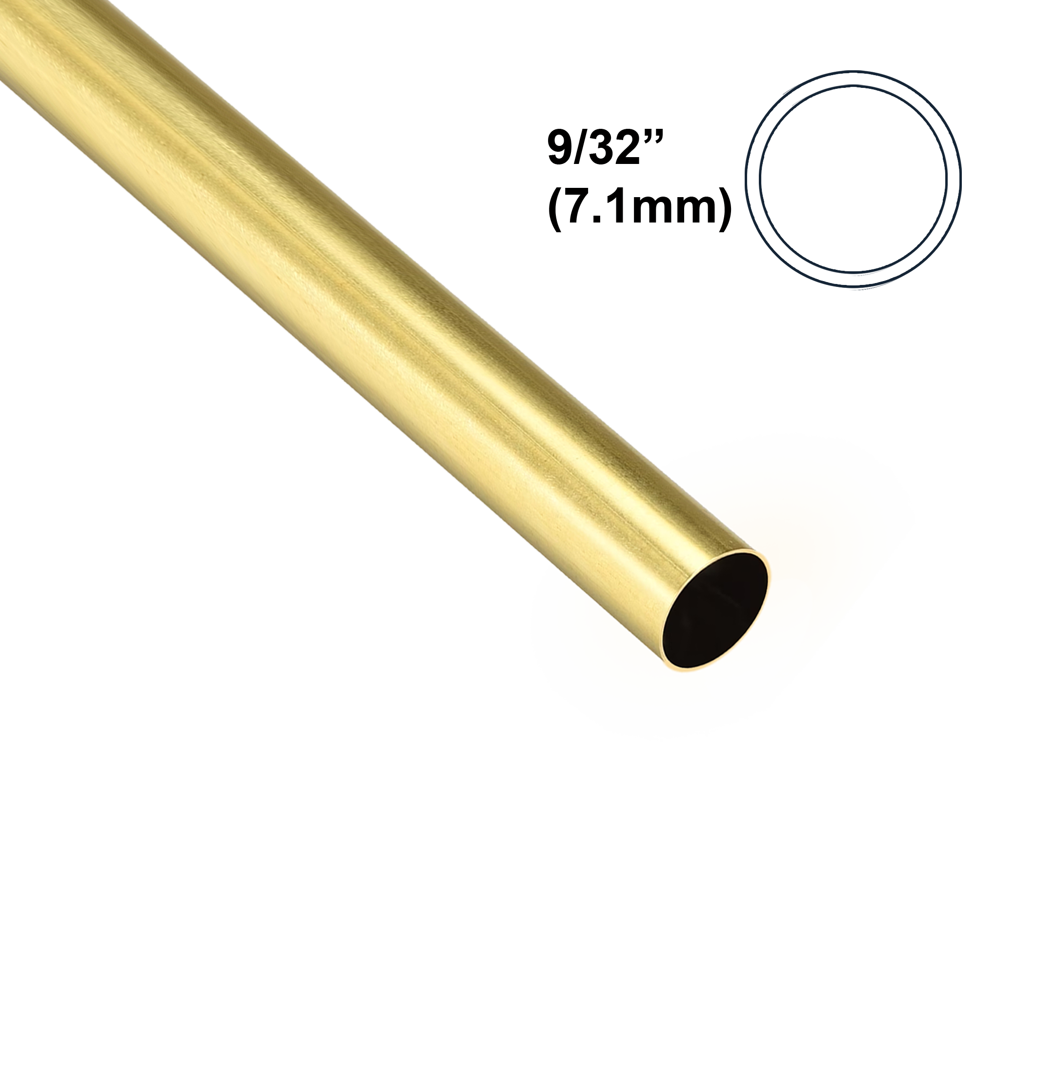 9/32 inch Albion Alloys brass tube, UK precision round tubing designed for scale models, frameworks and detailed construction.