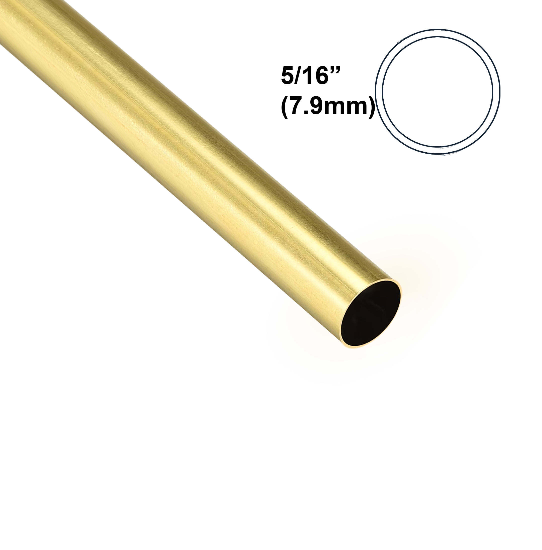 5/16 inch round brass tube UK manufactured by Albion Alloys, durable precision tubing for modelling, engineering and fabrication projects.