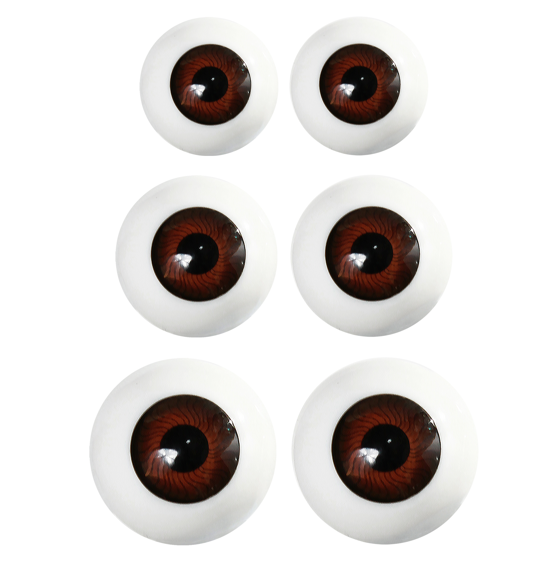 Brown Acrylic Eyes Sizes.