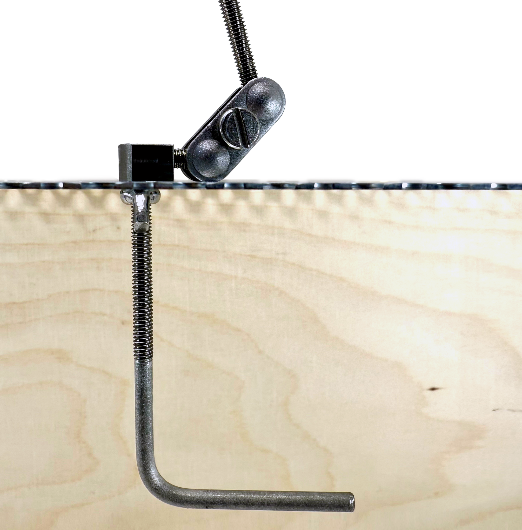 Using threaded tie-down for stop motion animation on an animation stage.