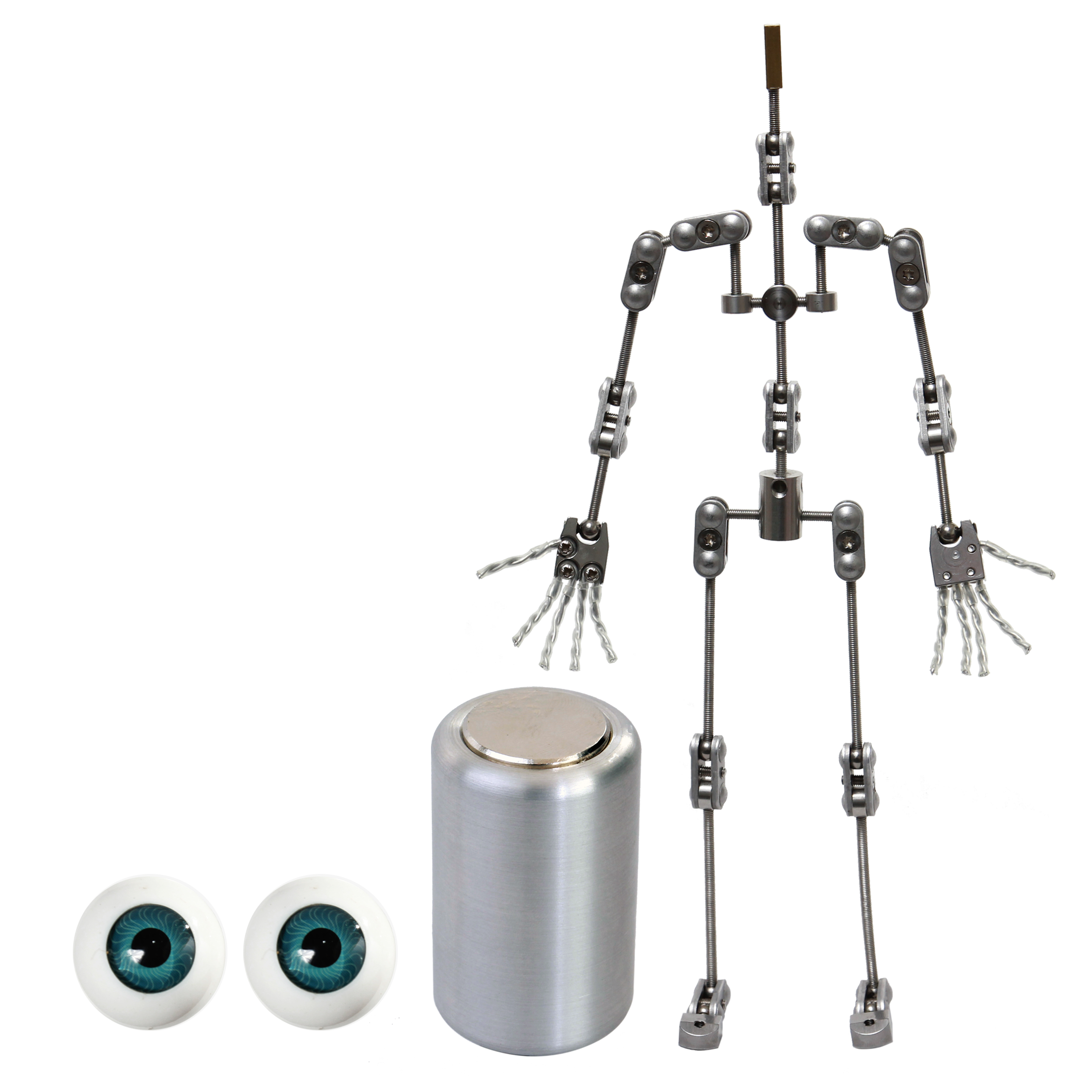 Animation Supplies Bundle Deal - ProPlus Armature Kit, Professional Tie-Down Magnet and Blue Acrylic Eyes