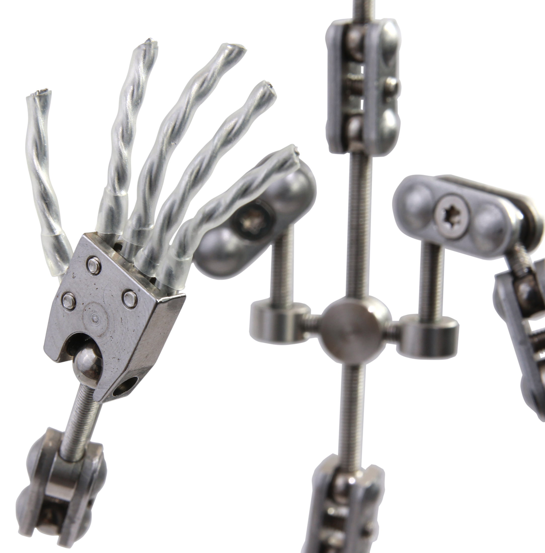Animation Armature hands with a ball jointed wristed. From the Animation Supplies Stop Motion Armature Kit.