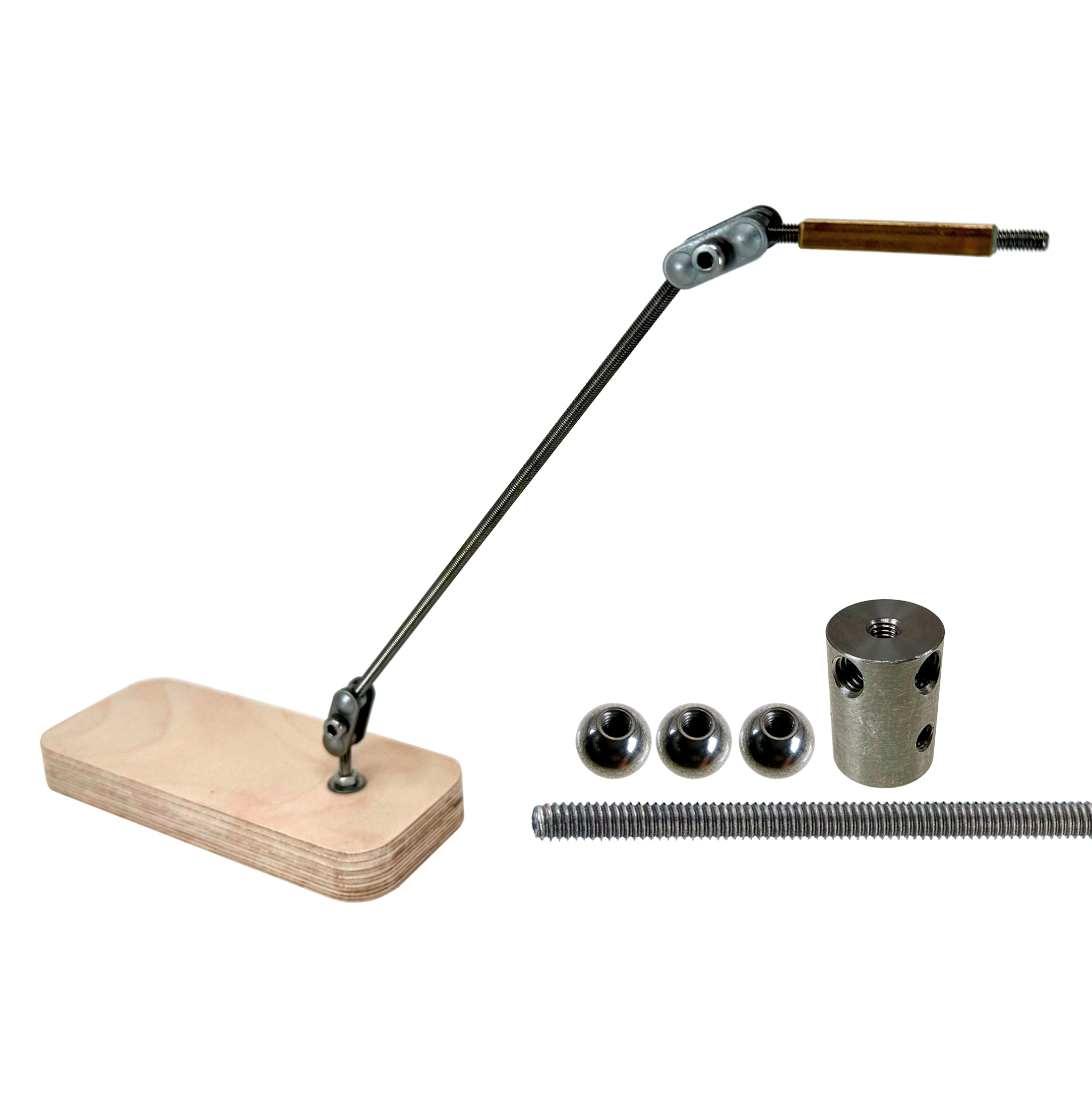Animation Supplies Standard Rigging System for Animation Supplies Standard Stop Motion Armature Kit. Includes a Rigging Block, three 8mm M3 threaded balls and a length of M3 Threaded Rod.