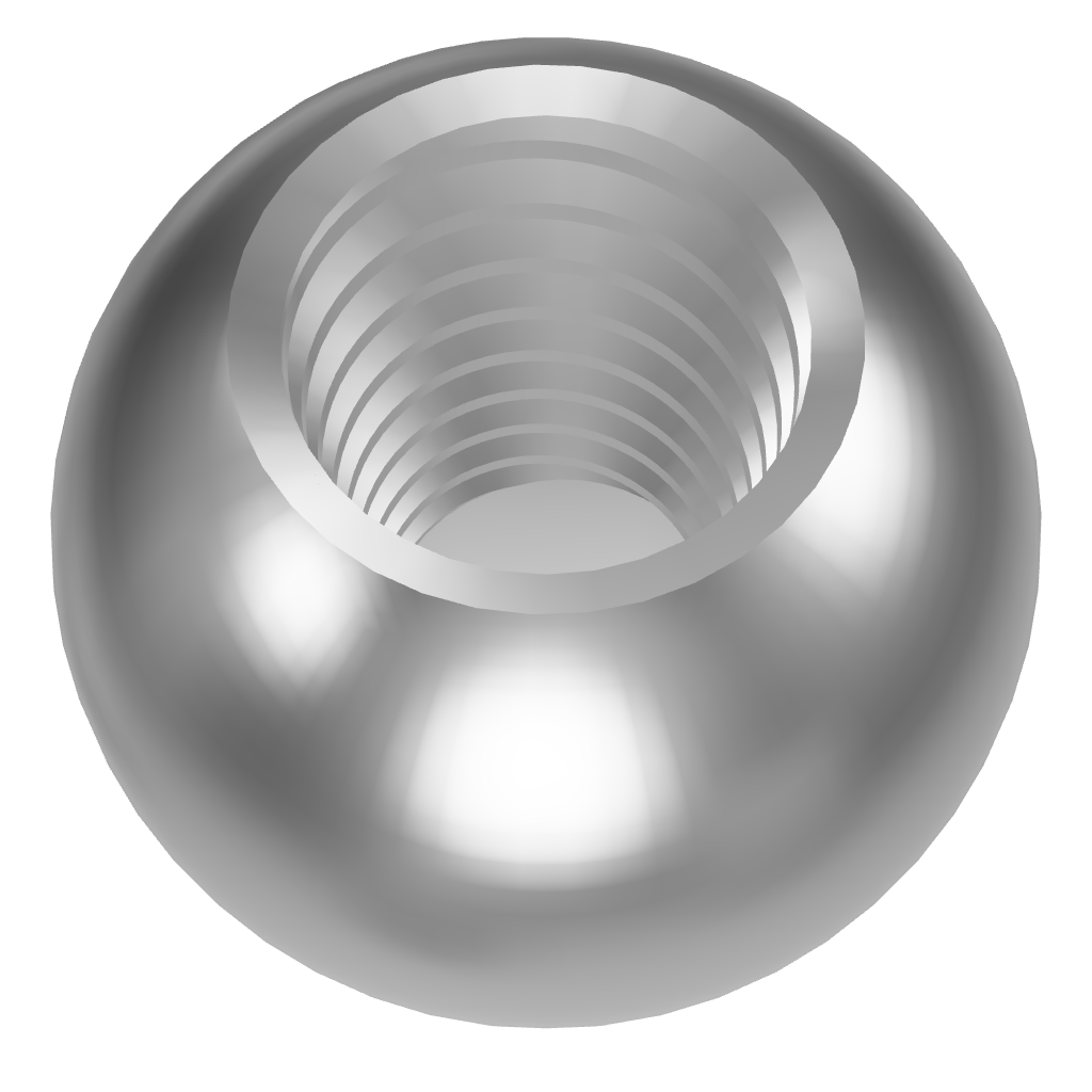 8mm M4 Threaded Ball 3D Model
