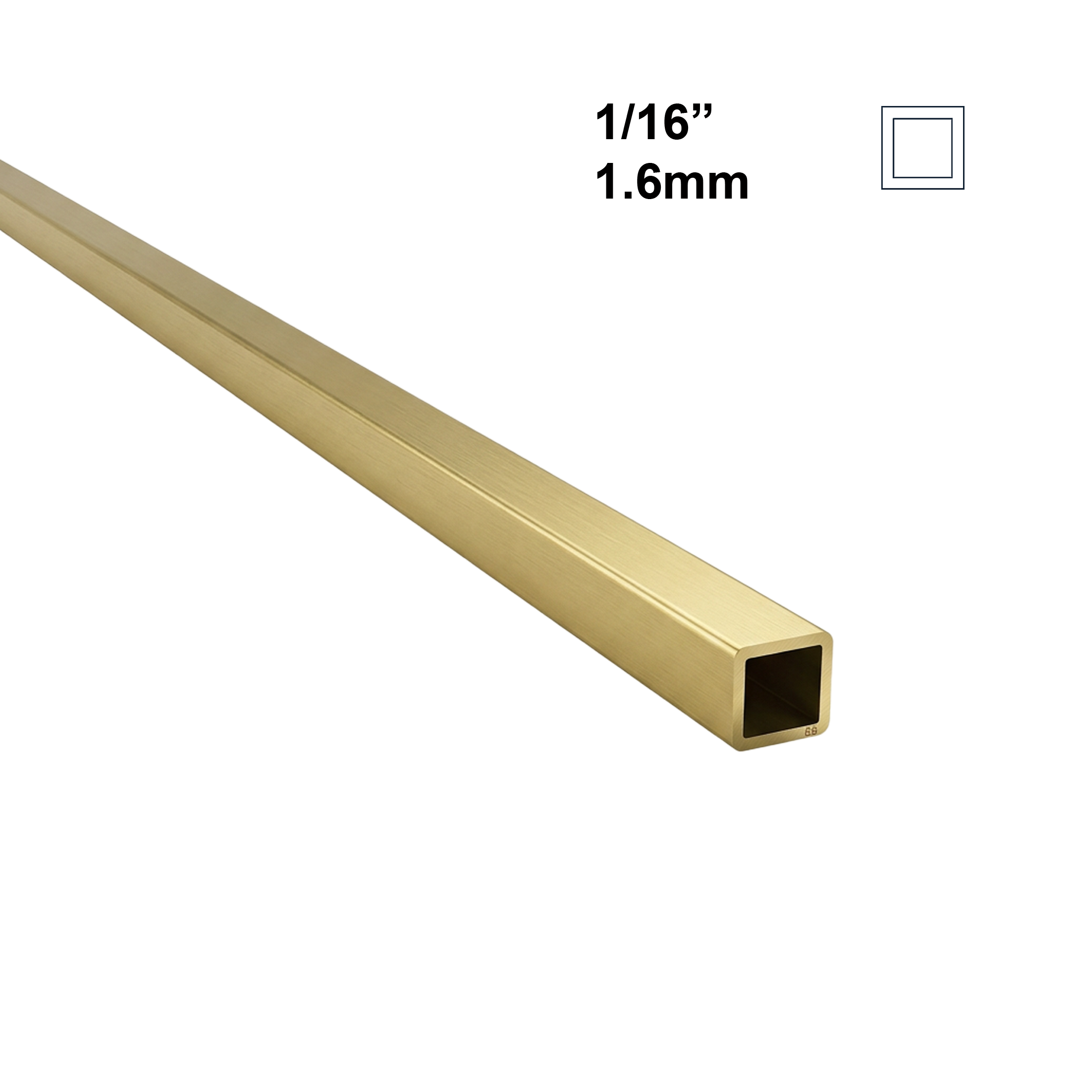 1.6mm Square Brass Tubes