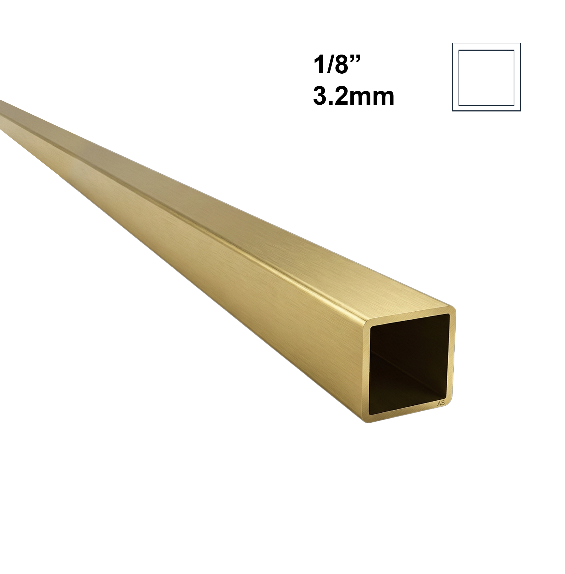 3.2mm Albion Alloys Square Brass Tube