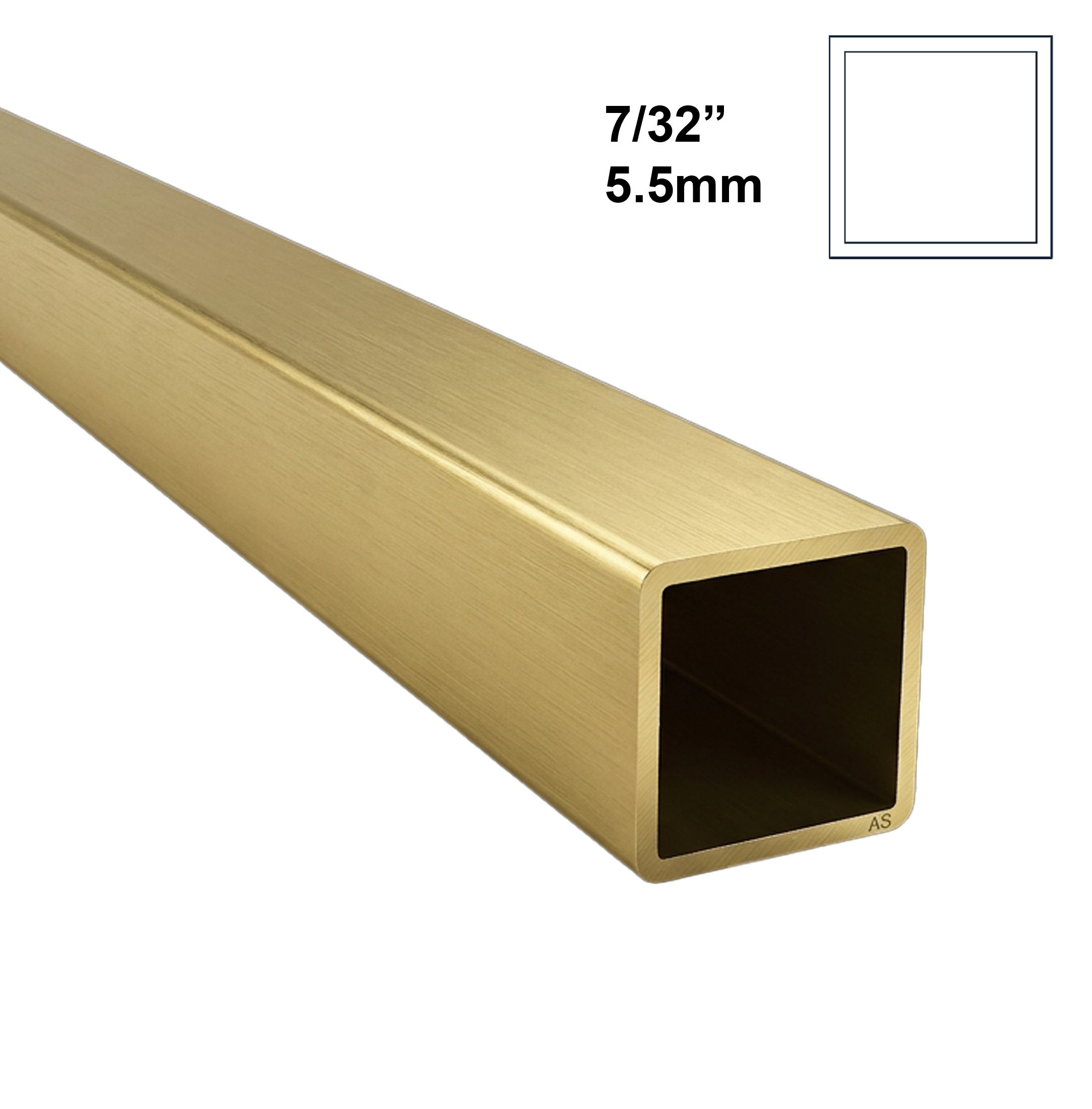 5.5mm Albion Alloys Square Brass Tube