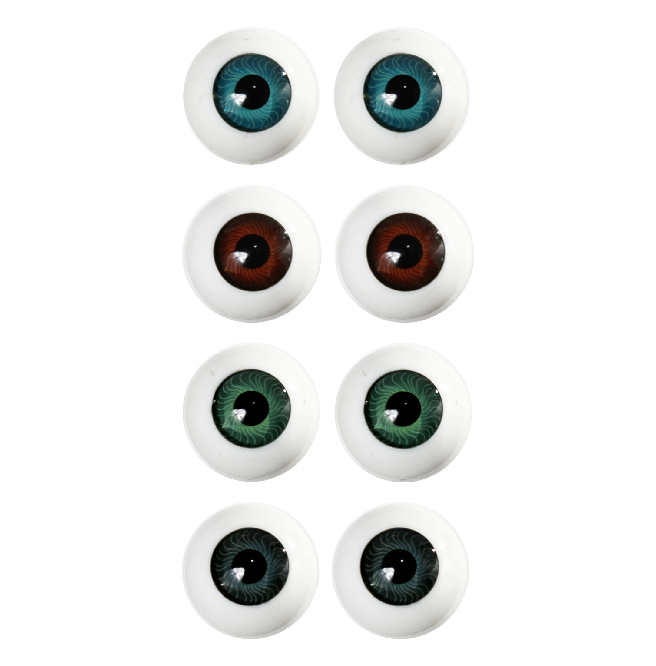 Choose from blue, brown, green or grey 12mm acrylic eyes.