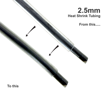 2.5mm Heat Shrink Tubing offers protection to Animation Wire