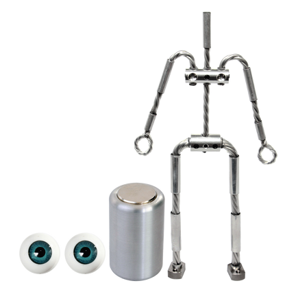 Animation Supplies Bundle Deal - AliExtra Armature Kit, Professional Tie-Down Magnet and Blue Acrylic Eyes.