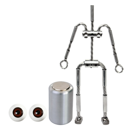 Animation Supplies Bundle Deal - AliExtra Armature Kit, Professional Tie-Down Magnet and Brown Acrylic Eyes.