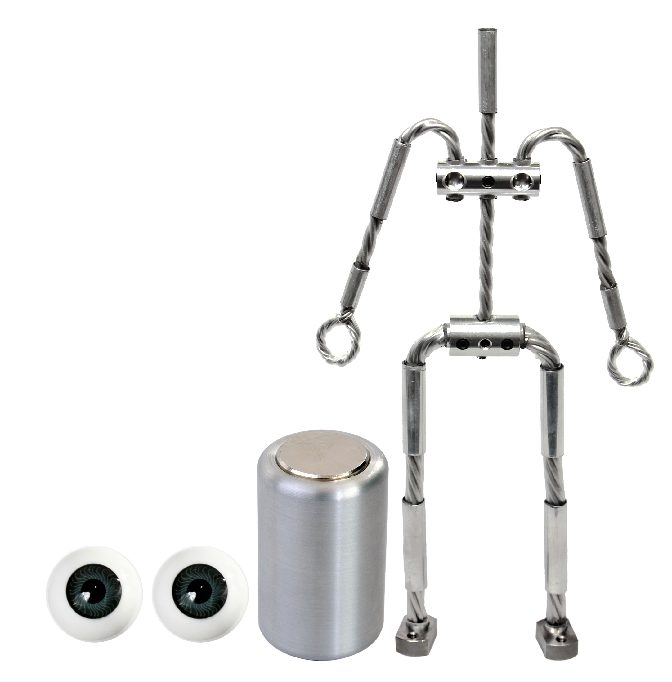 Animation Supplies Bundle Deal - AliExtra Armature Kit, Professional Tie-Down Magnet and Grey Acrylic Eyes.