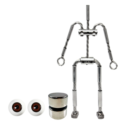 Animation Supplies Bundle Deal - AliExtra Armature Kit, Standard Tie-Down Magnets and Brown Acrylic Eyes.