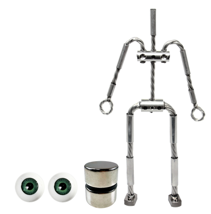 Animation Supplies Bundle Deal - AliExtra Armature Kit, Standard Tie-Down Magnets and Green Acrylic Eyes.