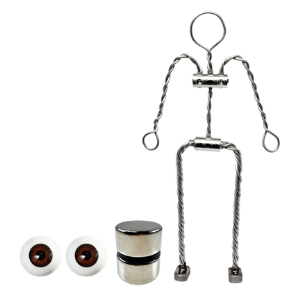 Animation Supplies Aluminium Armature Bundle Deal. Standard Tie-Down Magnets and Brown Acrylic Eyes.