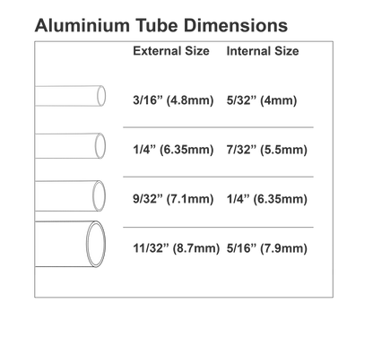 Aluminium Tubing Internal and External Dimensions 