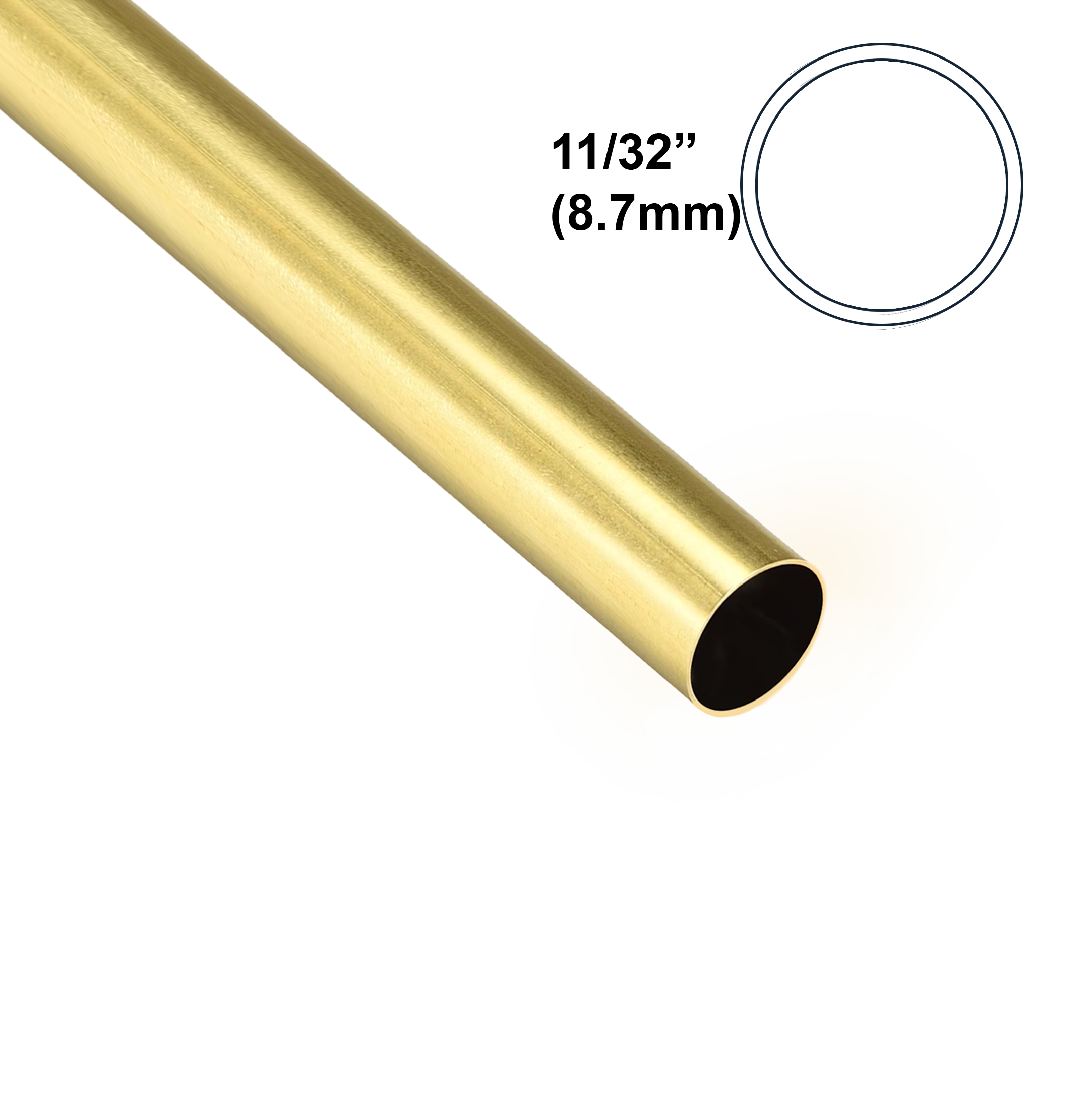 11/32 inch precision round brass tube by Albion Alloys, UK-made telescopic modelling tubing for structural and architectural builds.