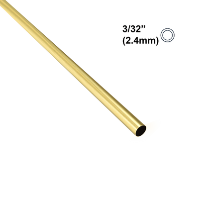 3/32 inch round brass tube manufactured in the UK by Albion Alloys, precision metal tubing for scale models, frameworks and soldering projects.