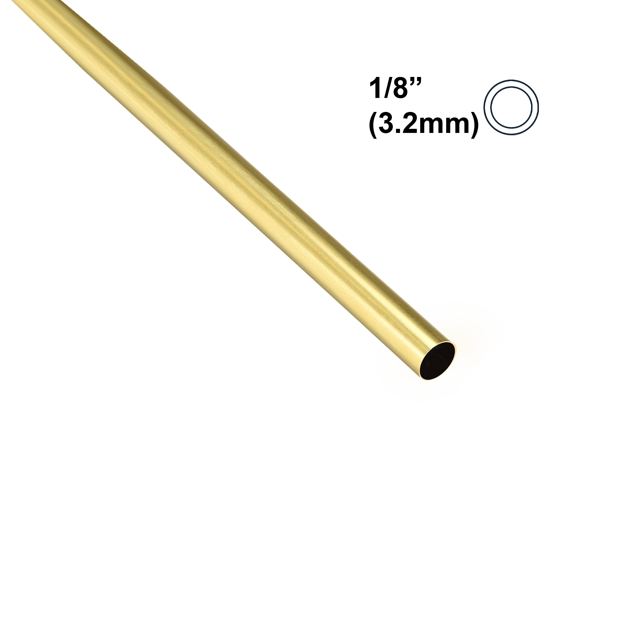 1/8 inch Albion Alloys round brass tube, UK precision telescopic tubing ideal for model construction, structural detailing and hobby fabrication.