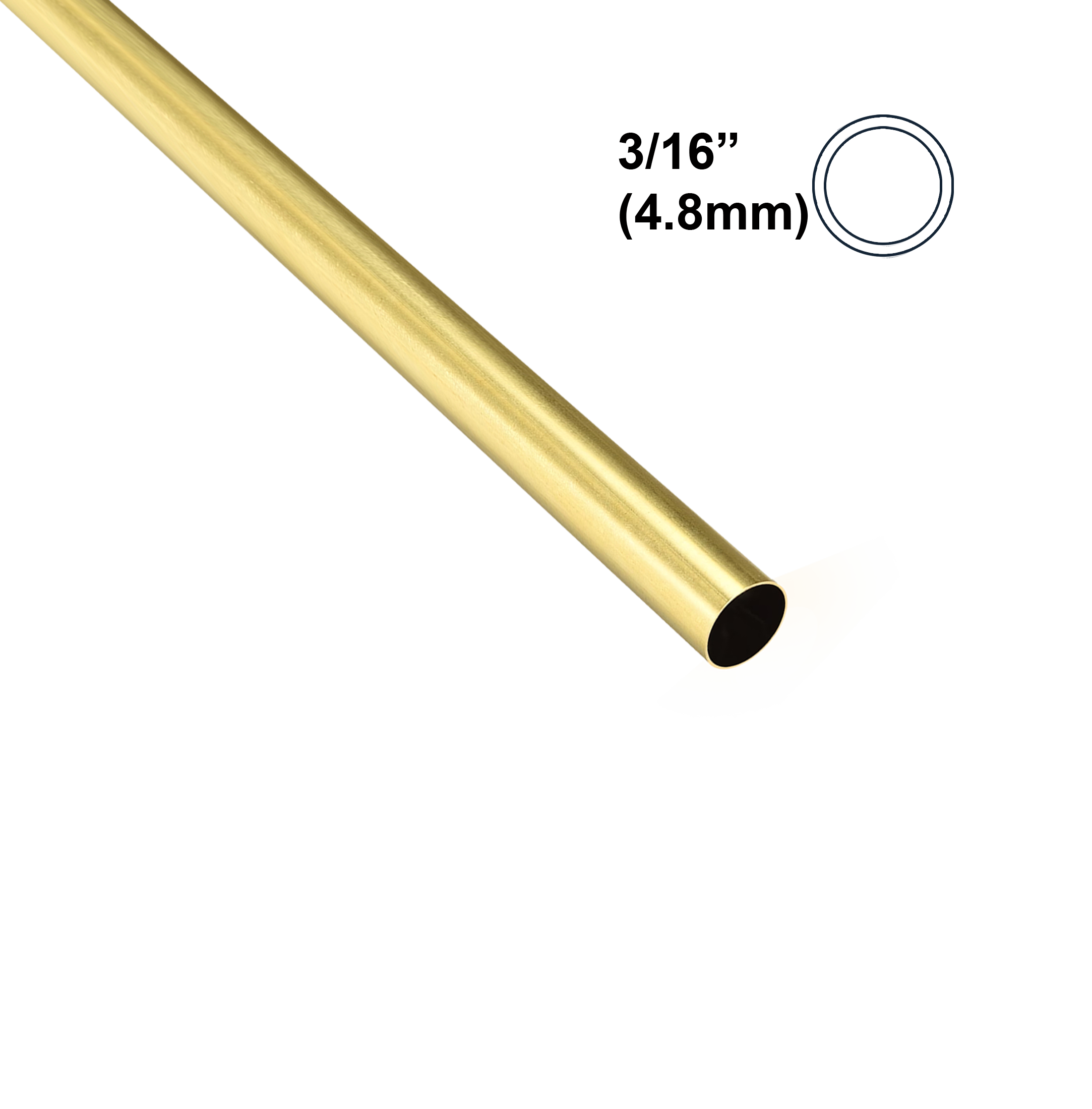 3/16 inch round brass tube UK manufactured by Albion Alloys, precision telescopic tubing for model making and mechanical assemblies.