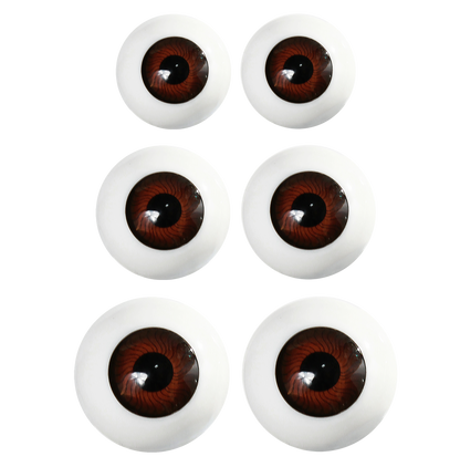 Brown Acrylic Eyes Sizes.