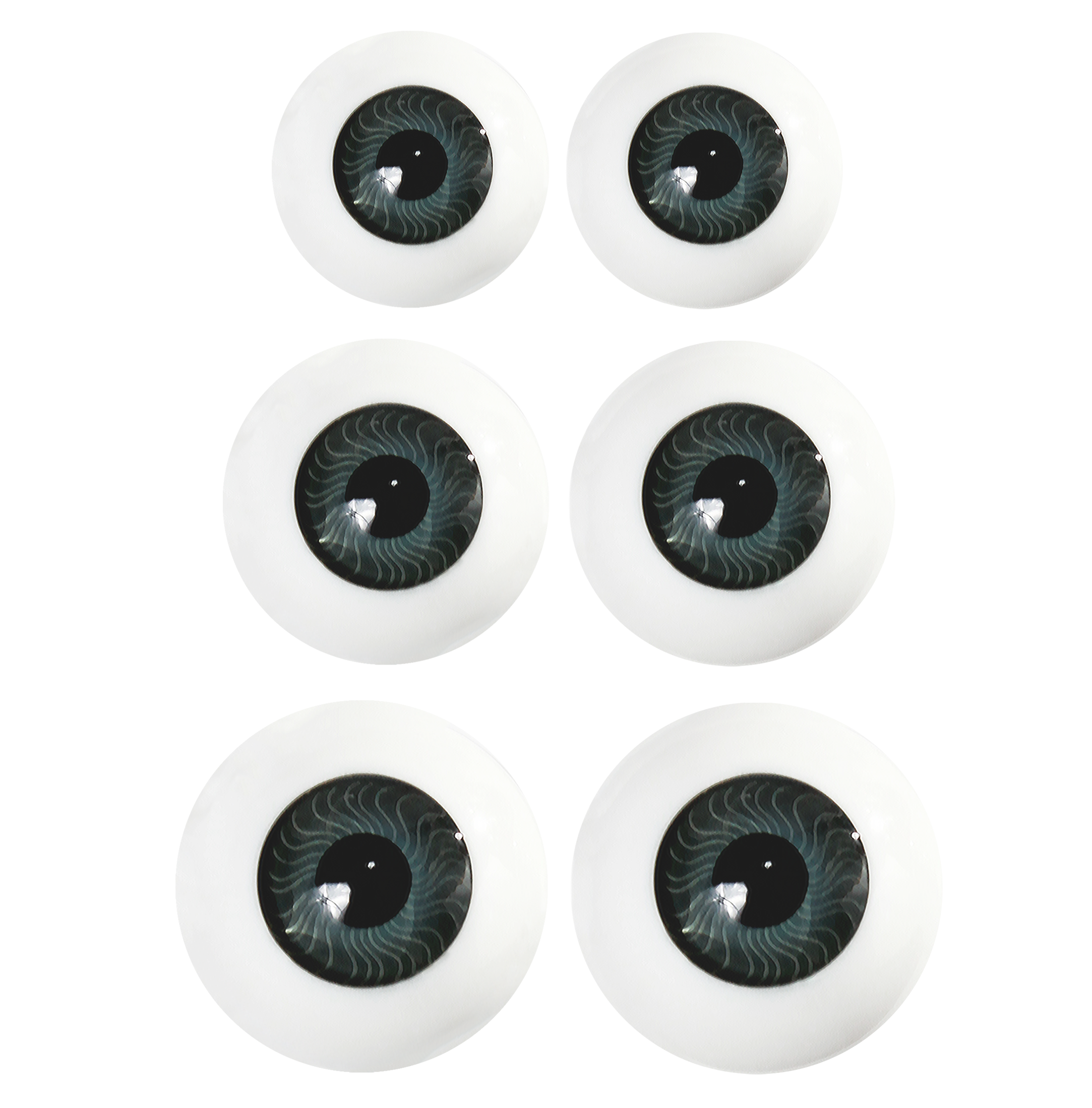 Grey Acrylic Eyes Sizes