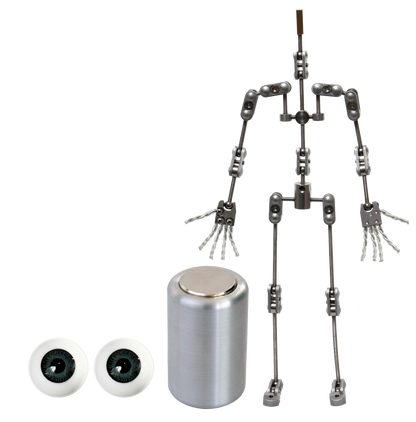Animation Supplies Bundle Deal - ProPlus Armature Kit, Professional Tie-Down Magnet and Green Acrylic Eyes.