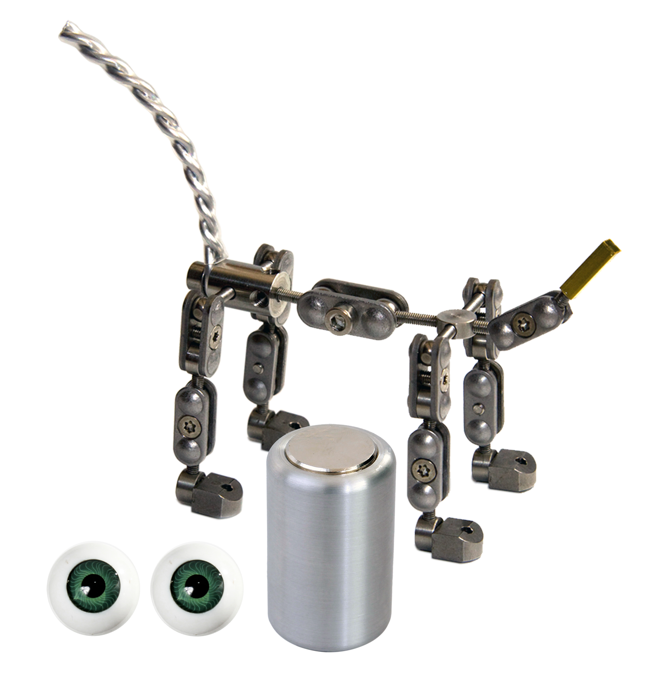 Animation Supplies Bundle Deal - ProPlus Quadruped Armature Kit, Professional Tie-Down Magnet and Green Acrylic Eyes