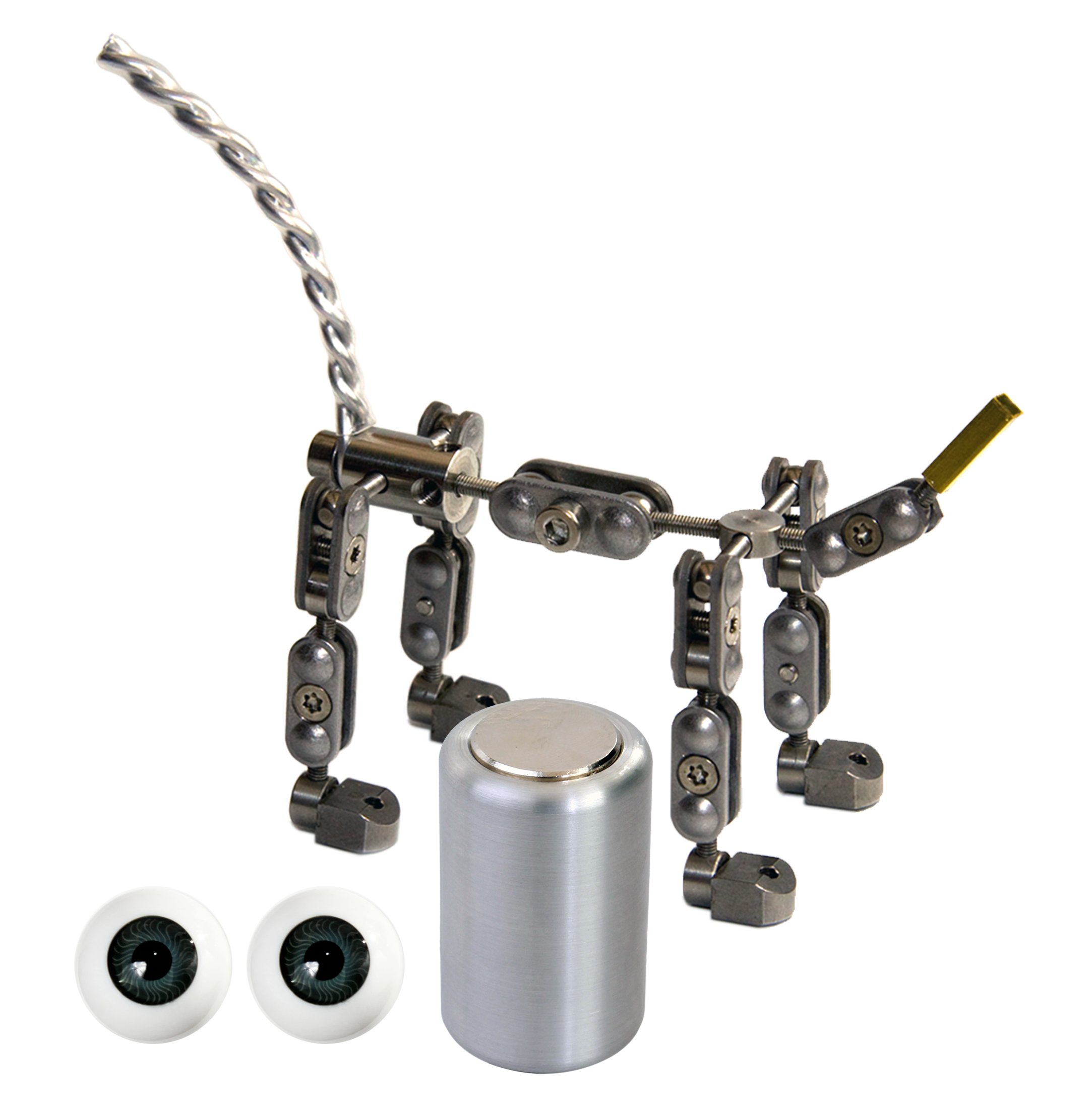 Animation Supplies Bundle Deal - ProPlus Quadruped Armature Kit, Professional Tie-Down Magnet and Grey Acrylic Eyes.