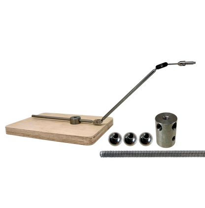 To use the ProPlus Stop Motion Rig with our Standard Armatures extra components are required. These are 8mm M3 Balls, a Rigging Block and a length of M3 Threaded Rod. These are shown in the photo.