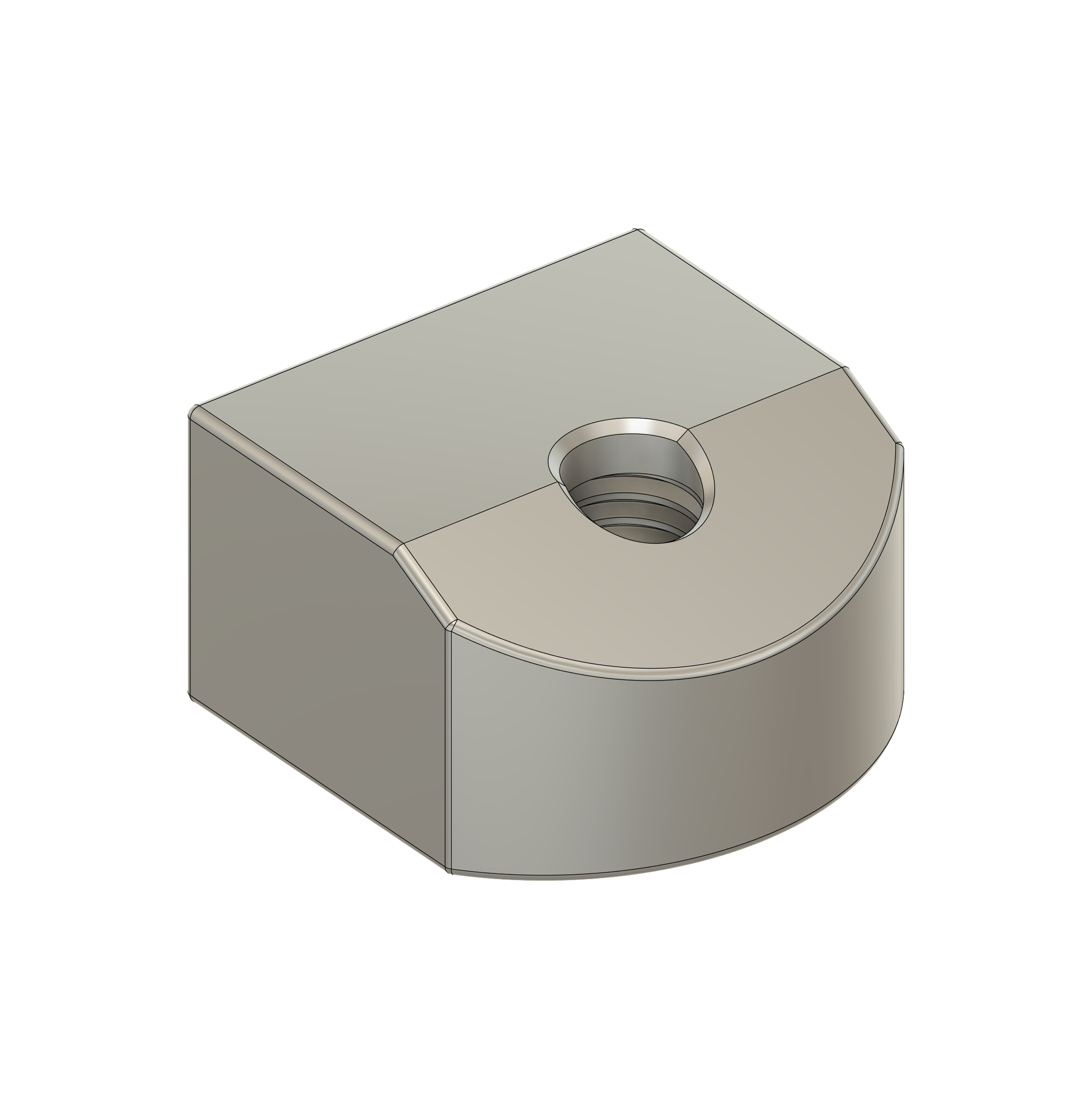 Drawing of Stop Motion Foot Component used in our ProPlus and Professional Stop Motion Armatures. With Threaded Tie-Down.