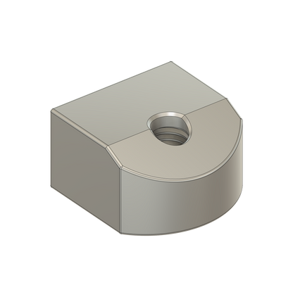 Drawing of Stop Motion Foot Component used in our ProPlus and Professional Stop Motion Armatures. With Threaded Tie-Down.