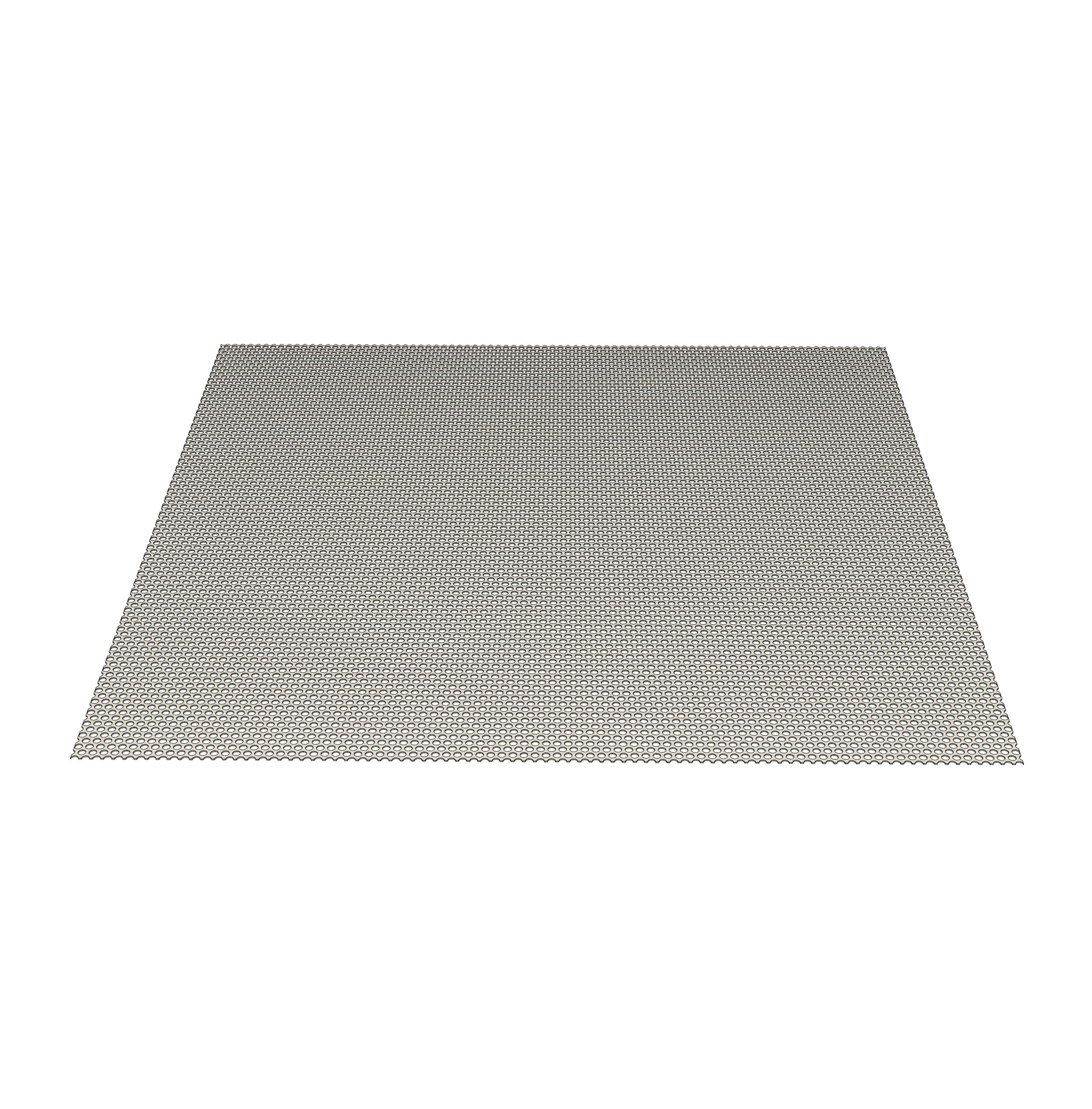 Galvanised Perforated Steel Sheet, 5mm holes, 576mm x 576mm x 1mm.