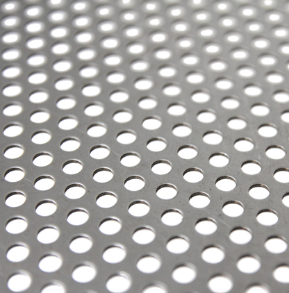 Galvanised Steel Perforated Sheet. The holes are 5mm and the sheet 1.2mm thick.