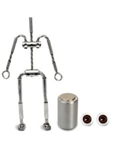 Animation Supplies Bundle Deal - AliExtra Armature Kit, Professional Tie-Down Magnet and Brown Acrylic Eyes