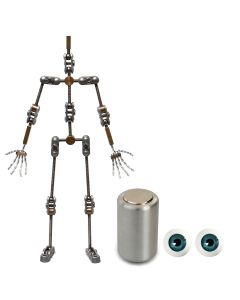 Animation Supplies Bundle Deal - Standard Armature Kit, Professional Tie-Down Magnet and Blue Acrylic Eyes