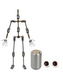Animation Supplies Bundle Deal - Standard Armature Kit, Professional Tie-Down Magnet and Brown Acrylic Eyes
